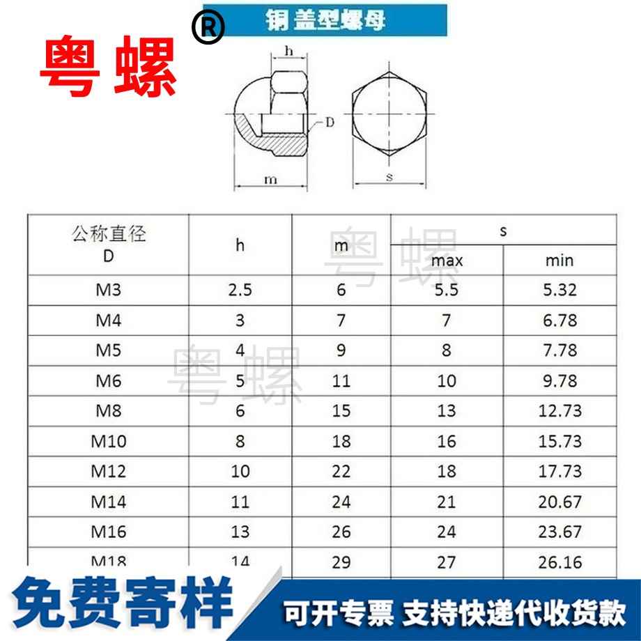 供應(yīng)銅迪慶蓋型螺母