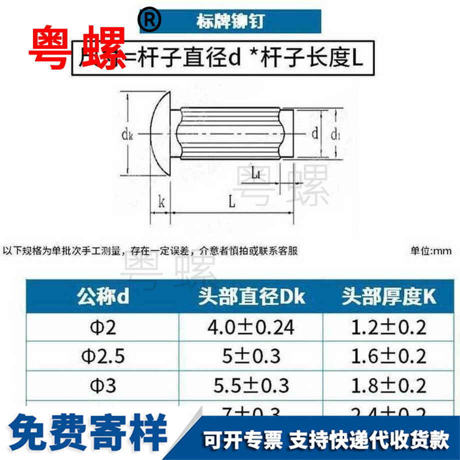 定制GB827山南鋁山南標(biāo)牌鉚釘